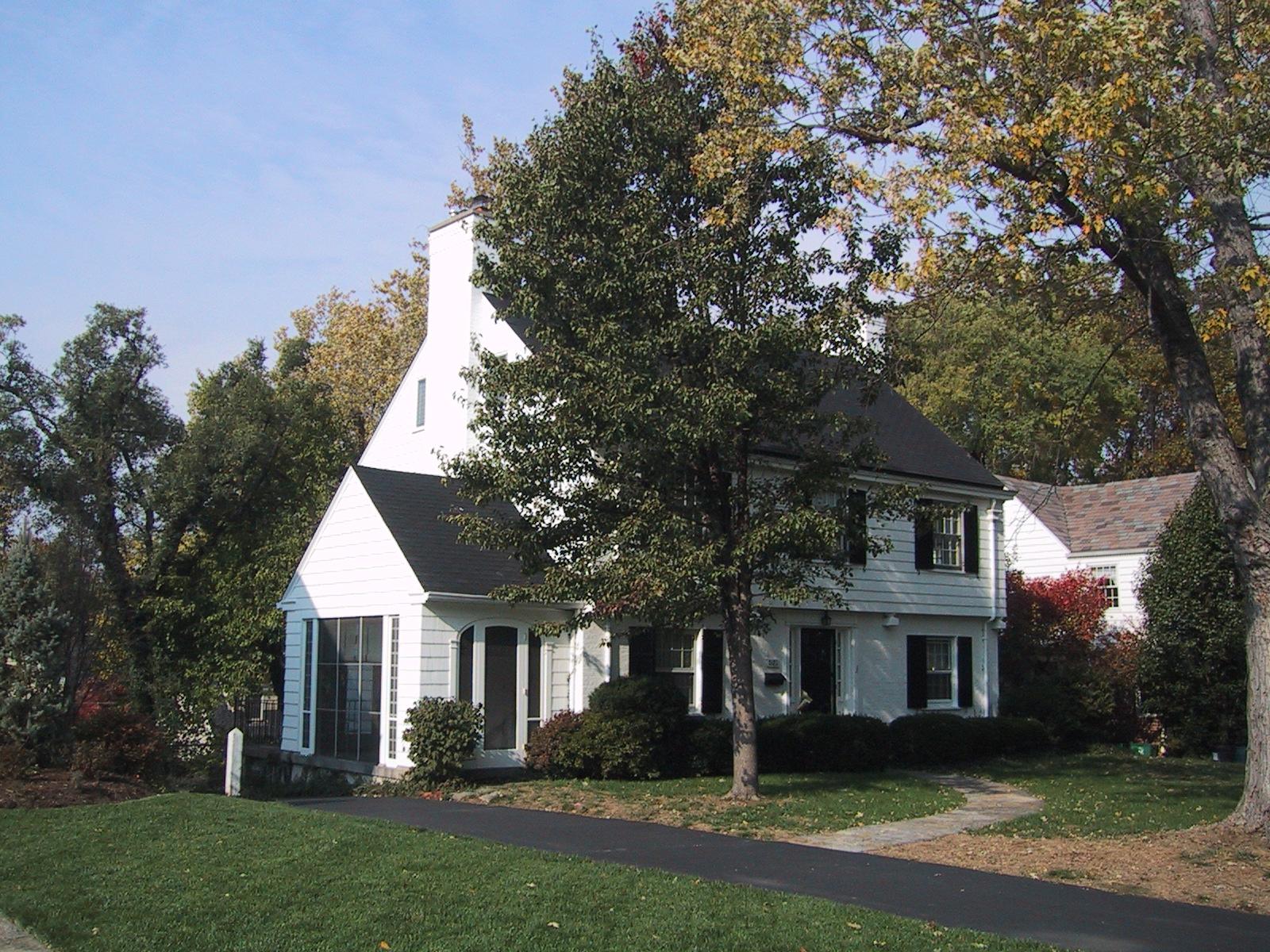 Before:  Mt Lookout home front angle of exterior Colonial Revival